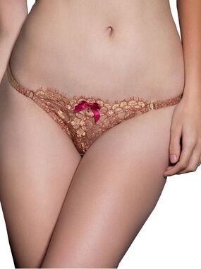 NWT Agent Provocateur Zaharah brief burgundy/gold Size 1, 2
